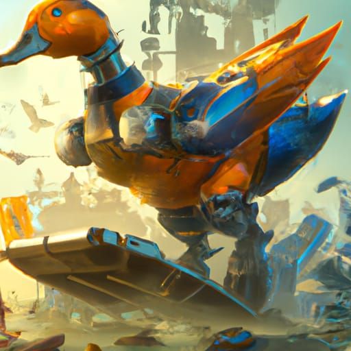 Hyperdetailed Mecha Duck Concept Art