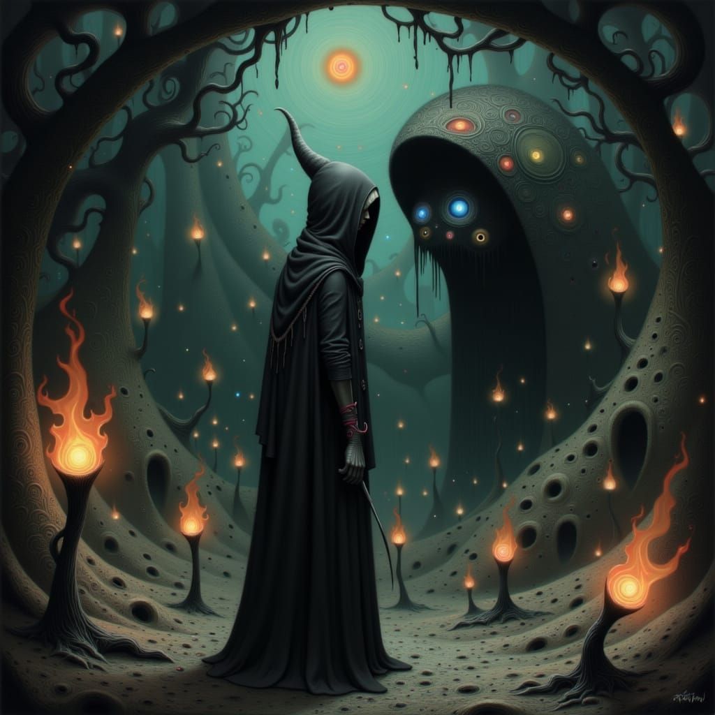 Mystical Figure at the Well of Souls