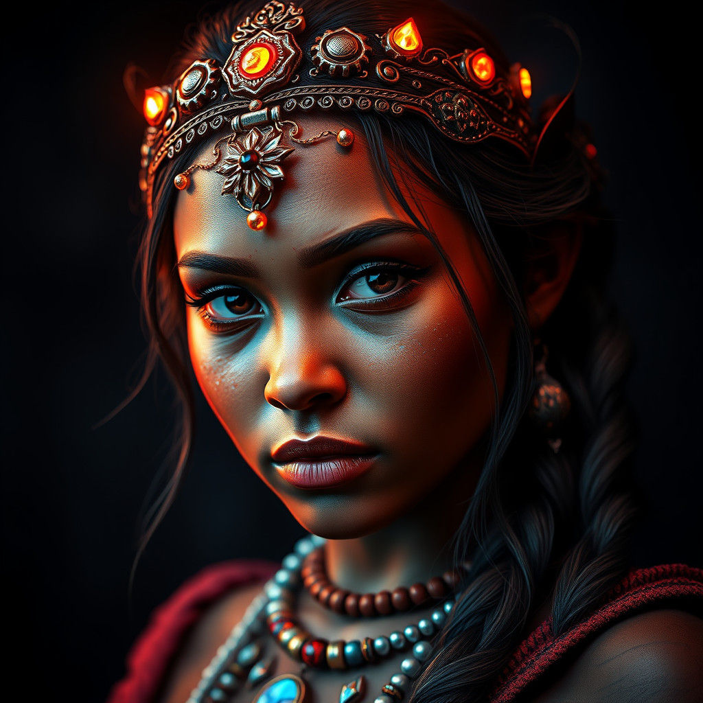 Moana Hyperrealistic Portrait in Greg Rutkowski Style