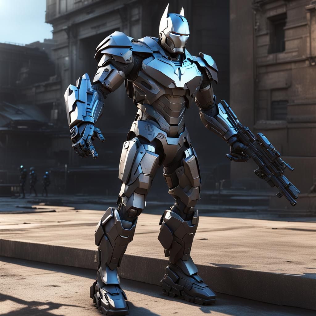 Futuristic Robotic Batman Iron Man Armor: Epic Masterpiece