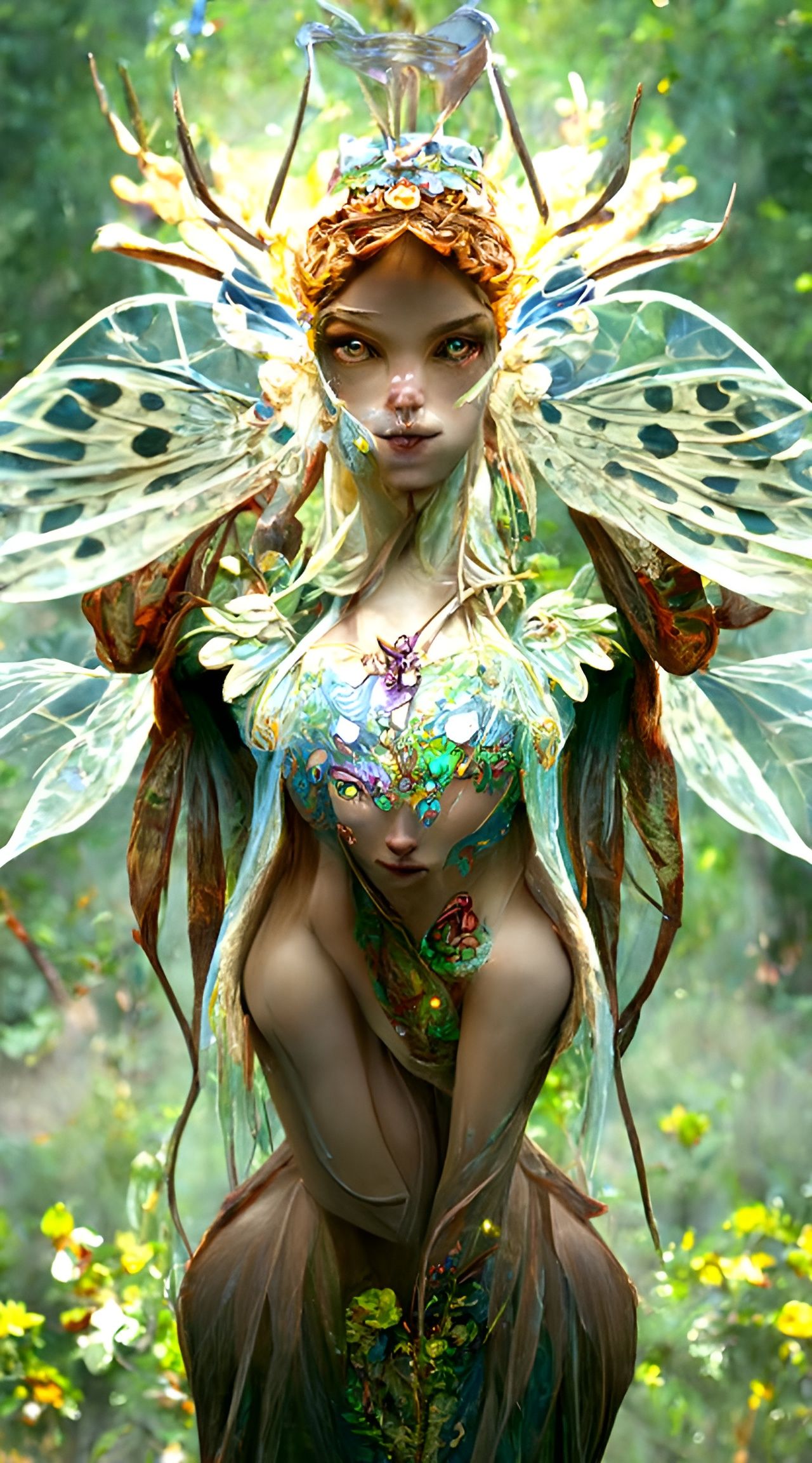 Mystical Fairy Queen with Butterfly Wings