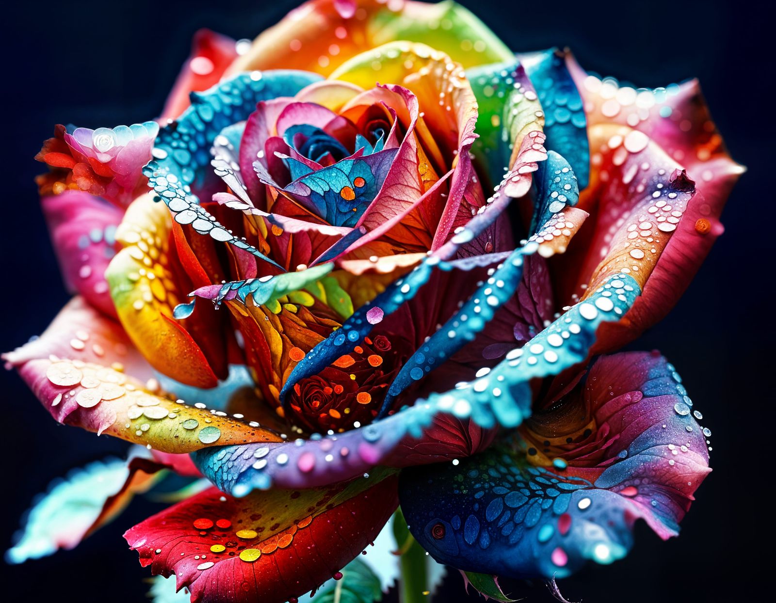 Abstract Splatter Ink Rose Illustration