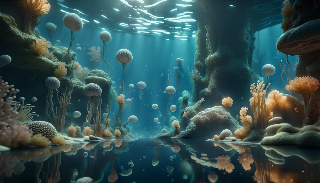 Detailed 3D Amoeba in Underwater Scene