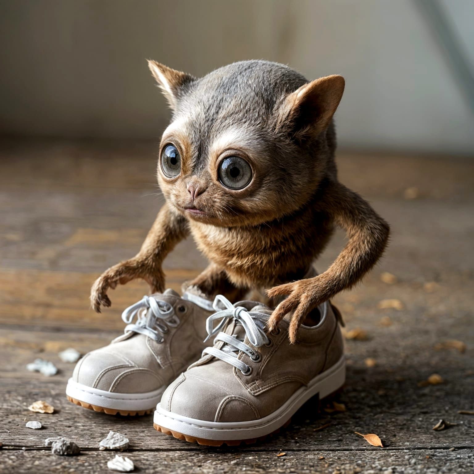 Weird Little Monster Eating Boots