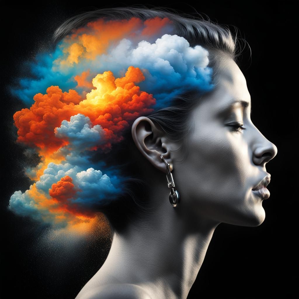 6 Images (6): Migräne, Gewitter im Kopf. Oft Lichtblitze, Flimmern oder Zick-Zack-Linien vor den Augen.