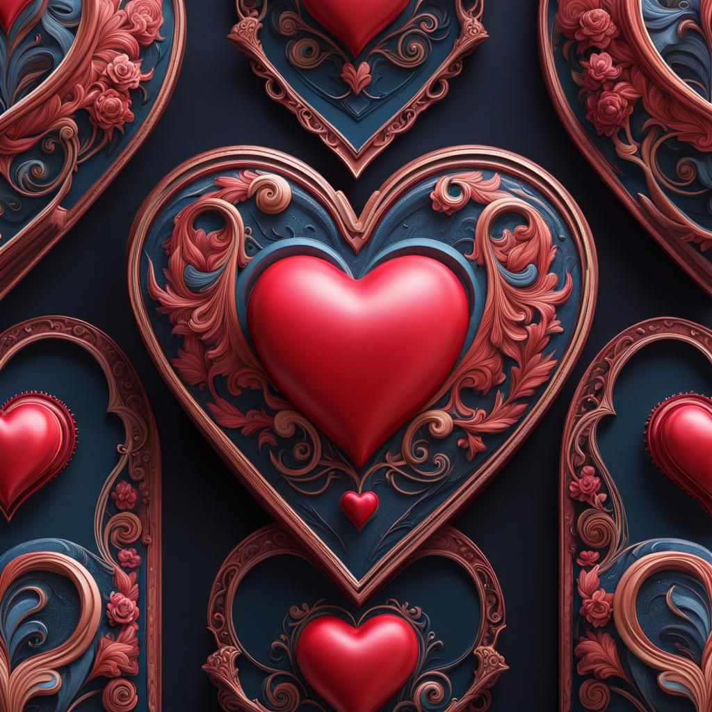 Love Heart Phone Case: Detailed Matte Painting