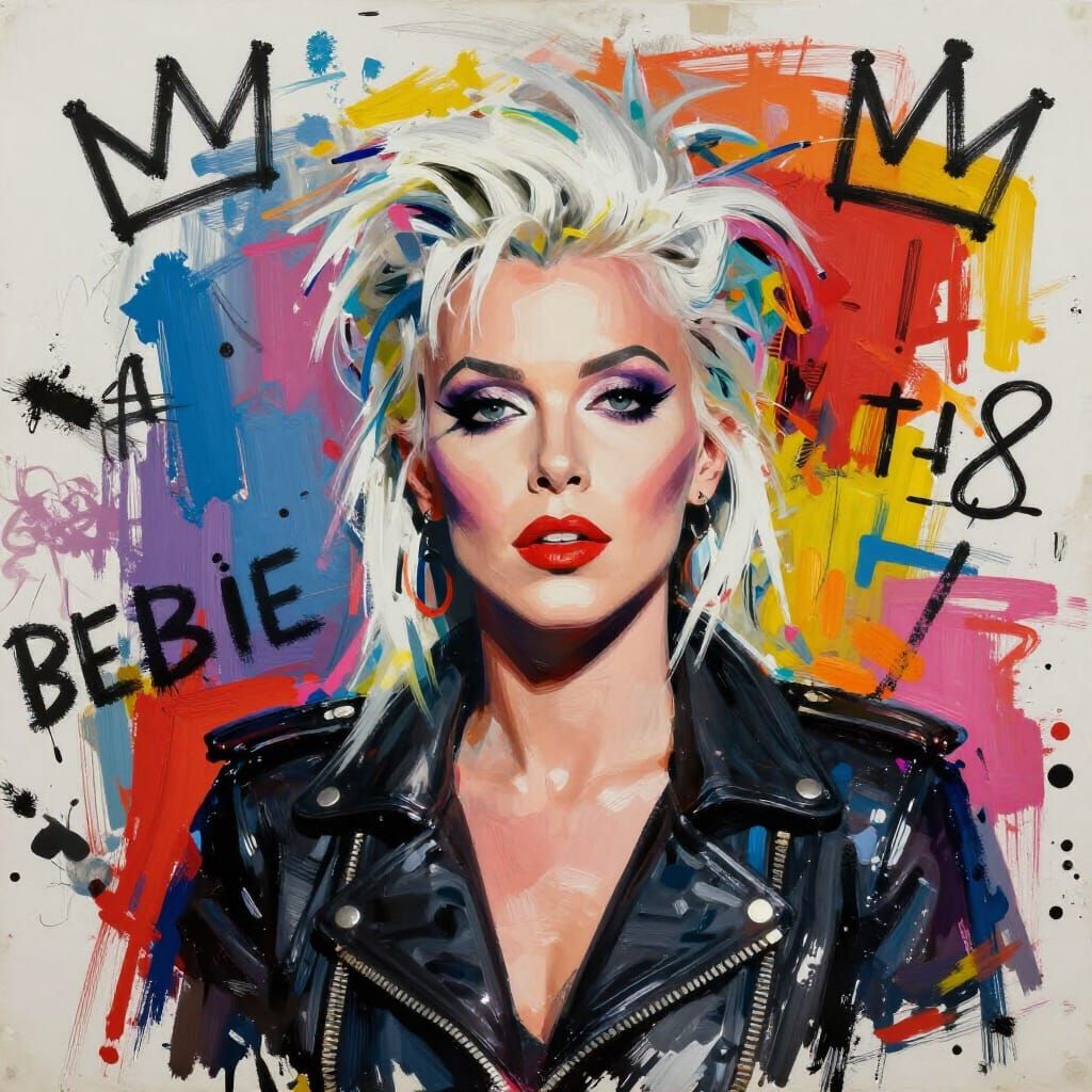 Debbie Harry Portrait in Basquiat Neo-expressionist Style