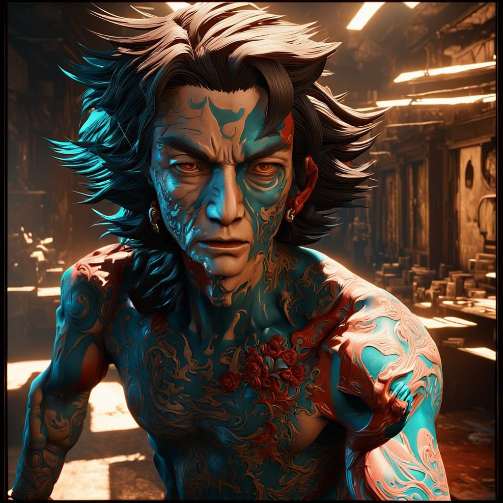 Semi-Realistic Anime Character with Gritty Realism