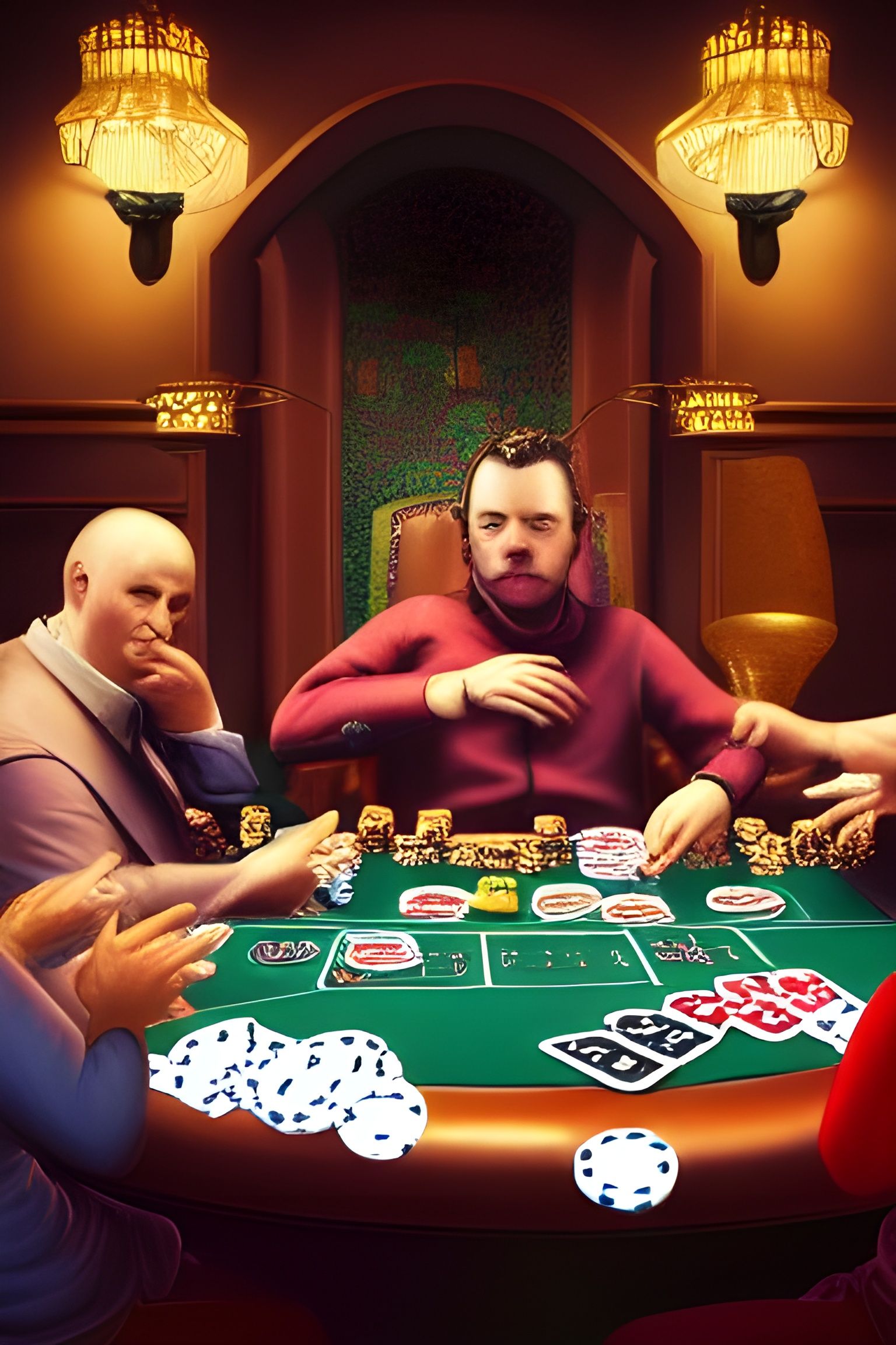 Gothic Baroque Poker Player Portrait in 8k
