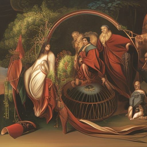 Surreal Portrait of Ernst Haeckel and Edward Hyde