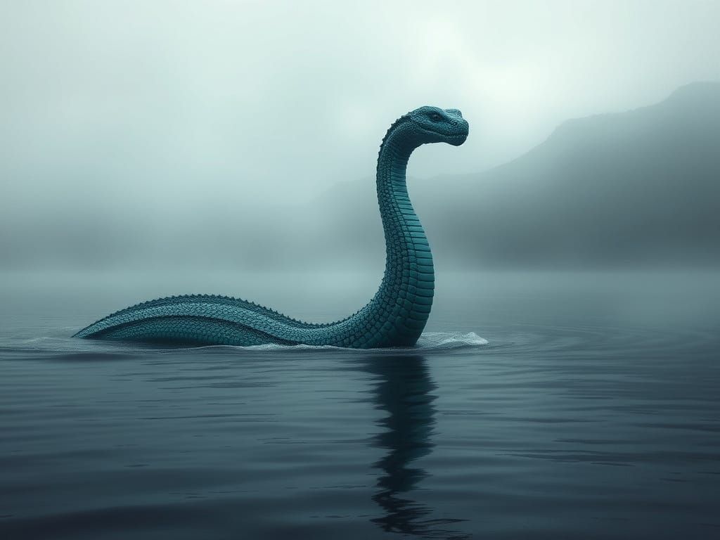 Majestic Serpentine Creature Rises from Mysterious Loch Ness...