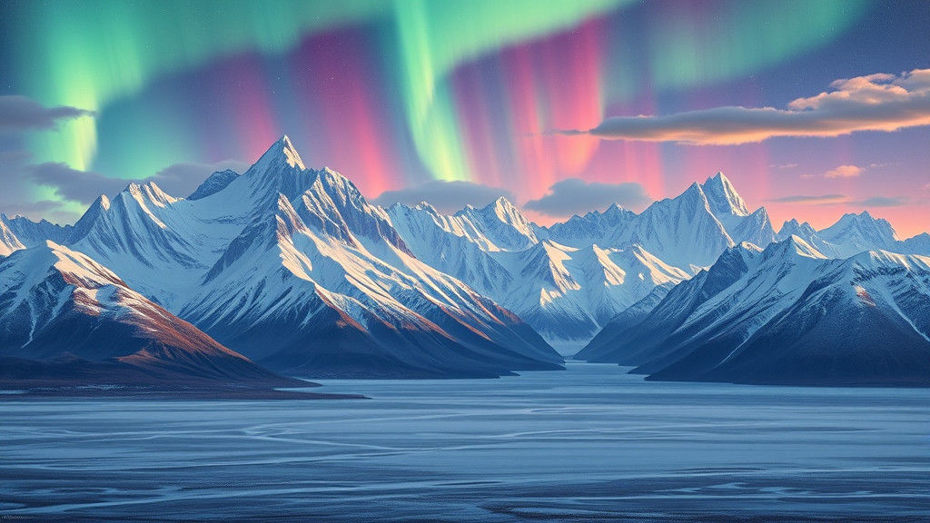 Alaska's Aurora: A Hyper-Realistic Oil Painting