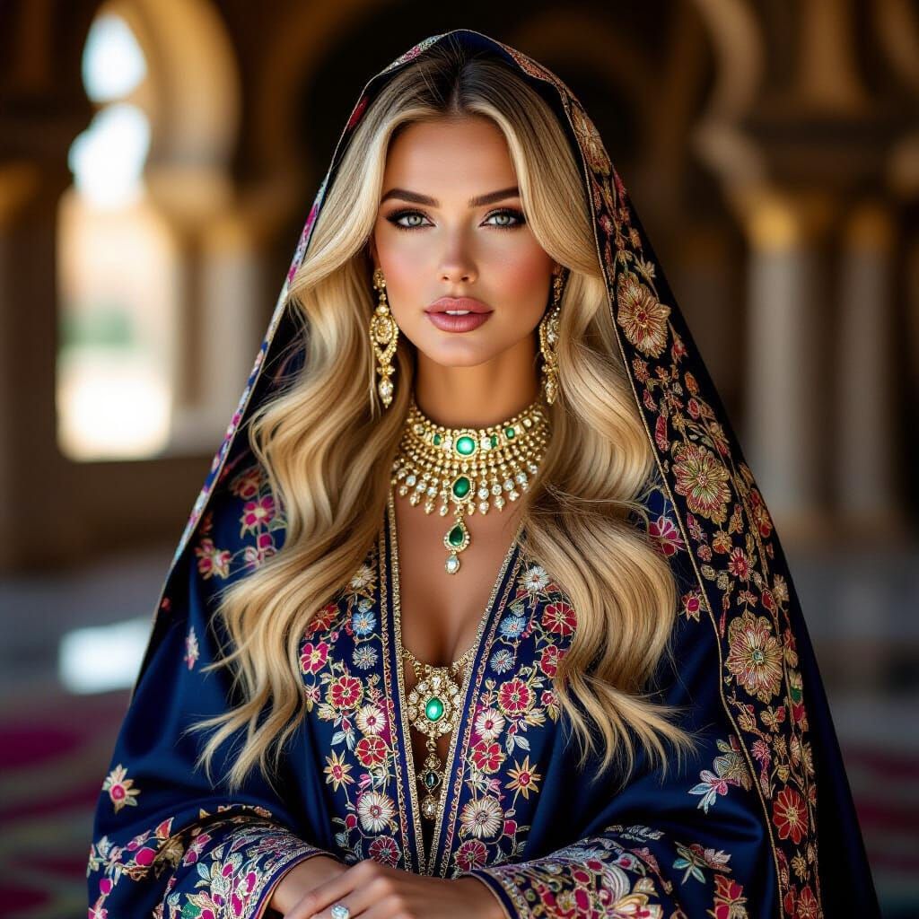 Luxurious Abaya: Jewel-Toned Colors in Fashion Photography