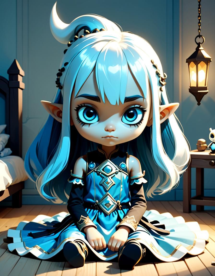 Furious Girl Vengeful with Voodoo Doll, Dofus Style