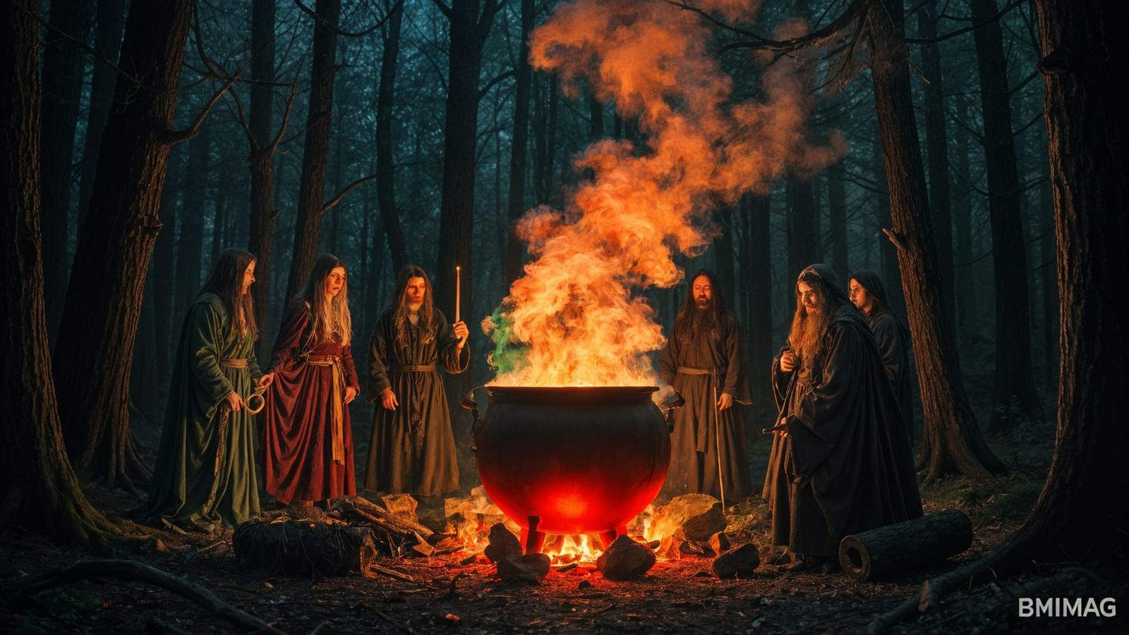 Midnight Druids Conjure Mystical Energies in a Haunting Fore...