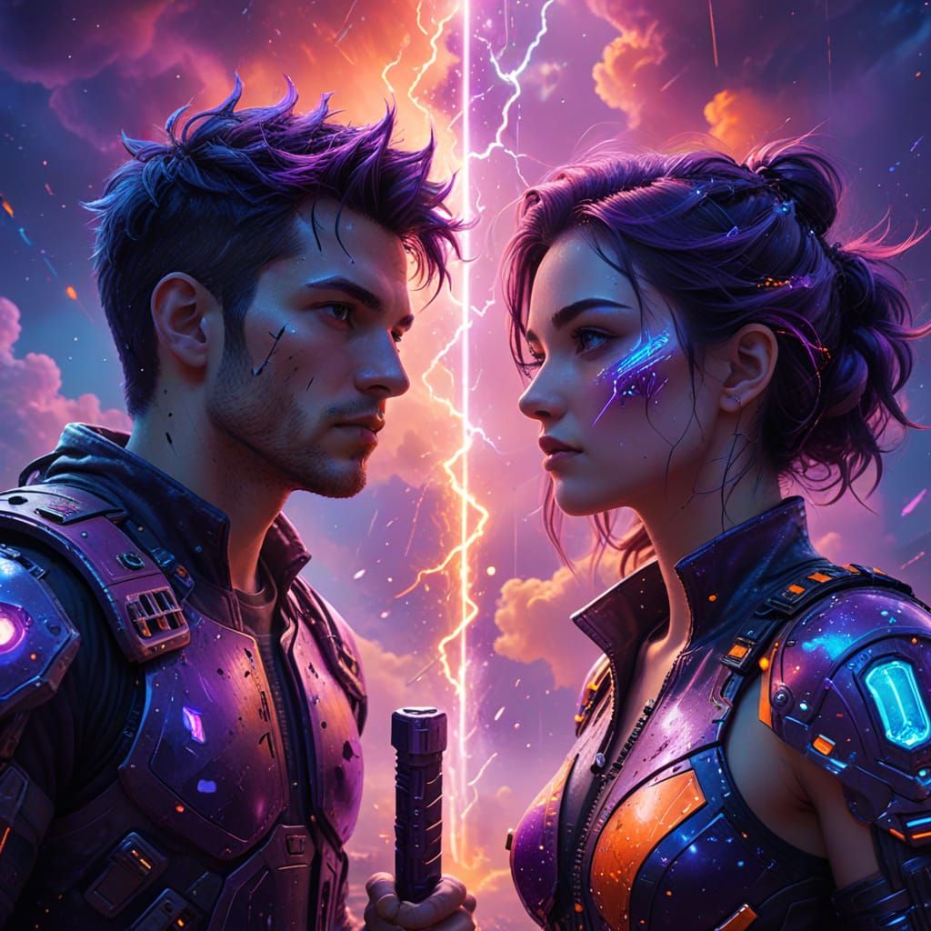 Cosmic Girlfriend: A Surreal Digital Painting