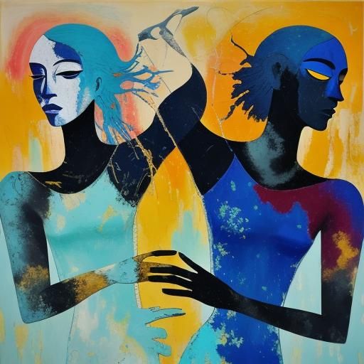 Dreamlike Embrace in Surrealist Oil Painting Style