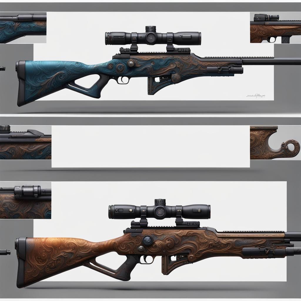 Detailed Rifle in a Fantasy Concept Art Style