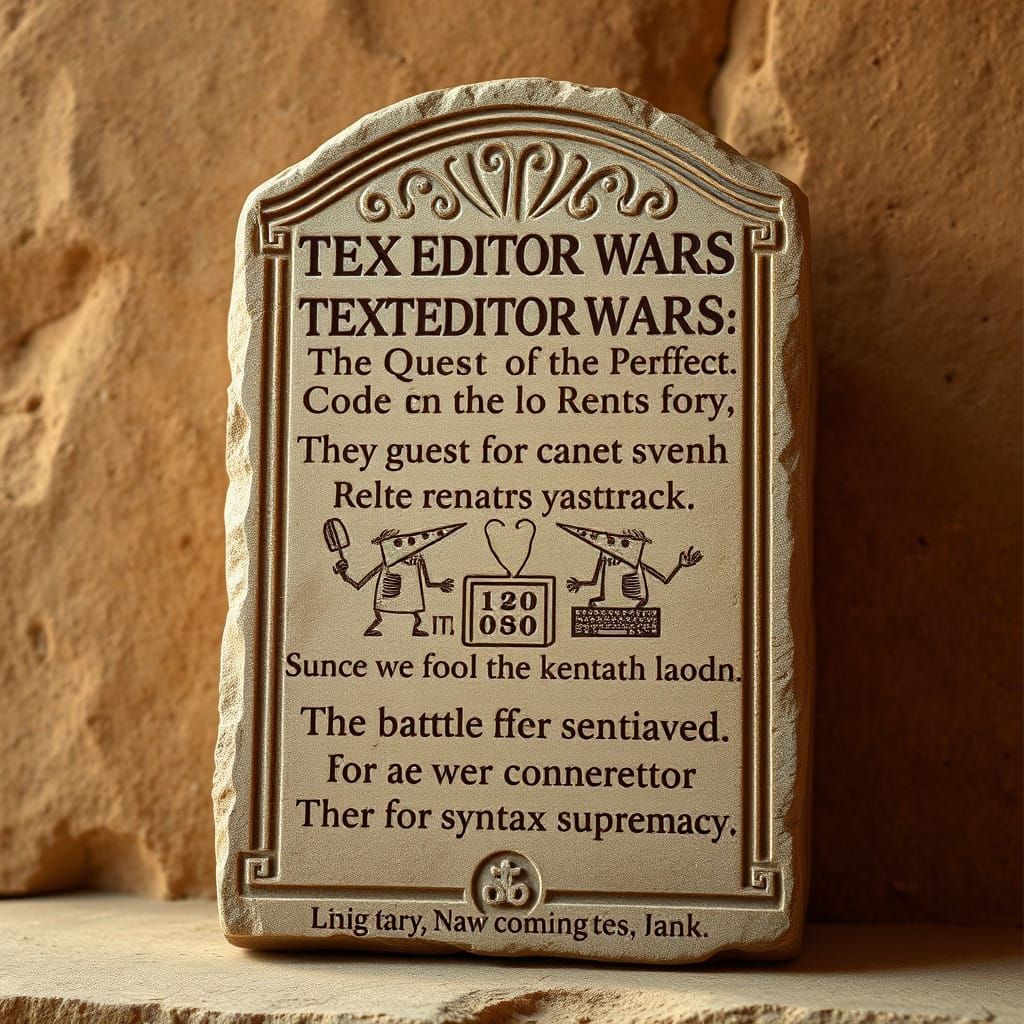 Ancient Stone Stele Honors Text Editor Wars