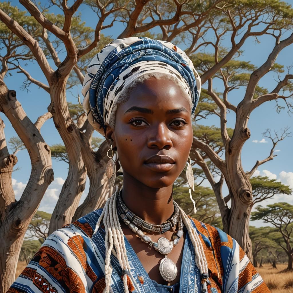 Nigerian Beauty: Portrait in Traditional Yoruba Attire