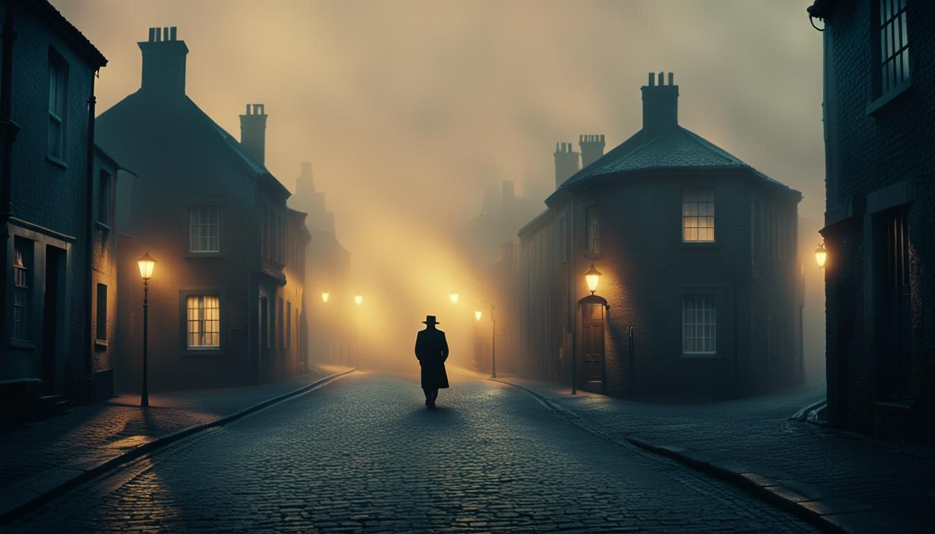 Misty City Street at Dusk in Cinematic Style