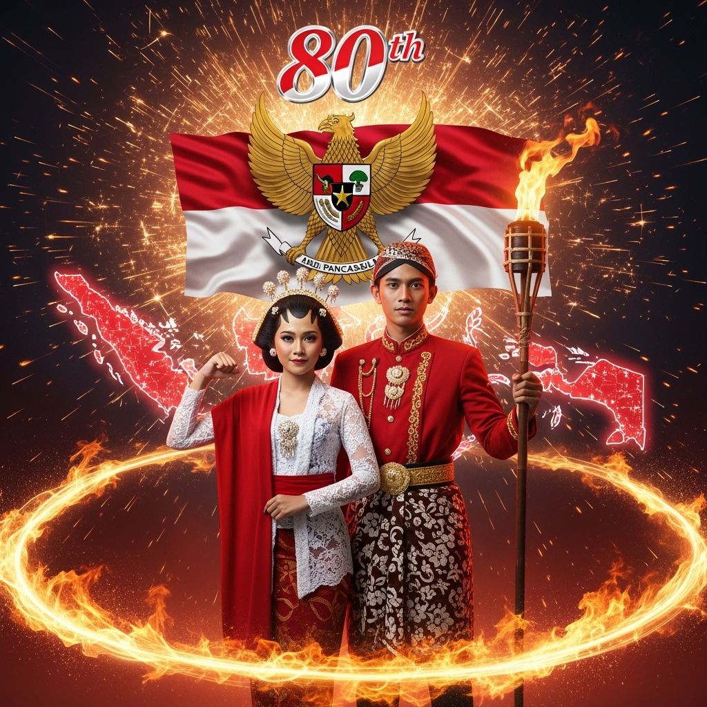 Indonesian Independence Day: Patriotic Digital Art Celebrati...
