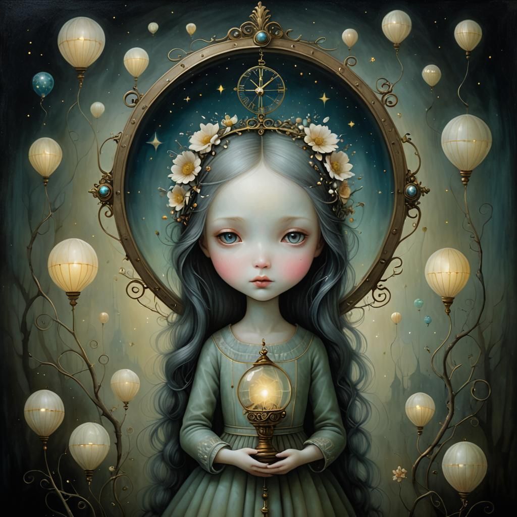 Surreal Oil Painting of Hopeful Glowing Sweetness