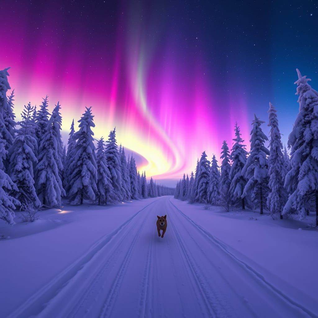 Magical Aurora Illuminates Surreal Winter Landscape