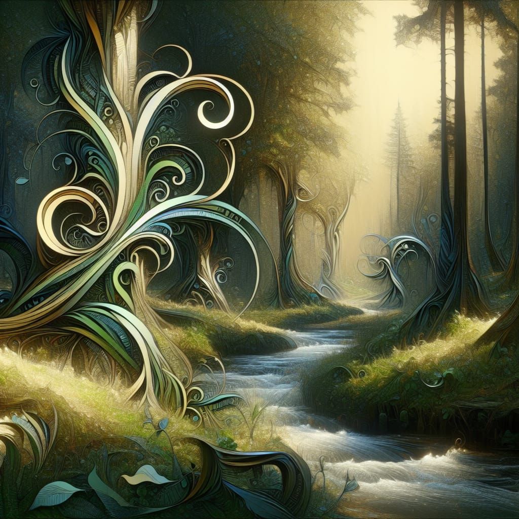 Art by Herb Lubalin, Jessica Hische, a fantastical forest wh...