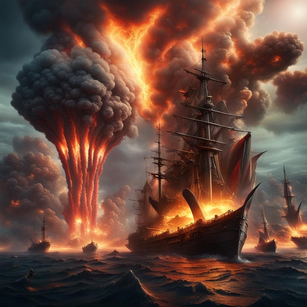 Rockets Soaring: A Fantastical Matte Painting