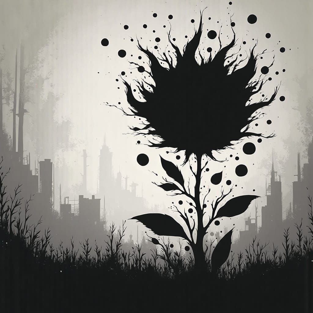 Ethereal Flower Silhouette Against Soft Light