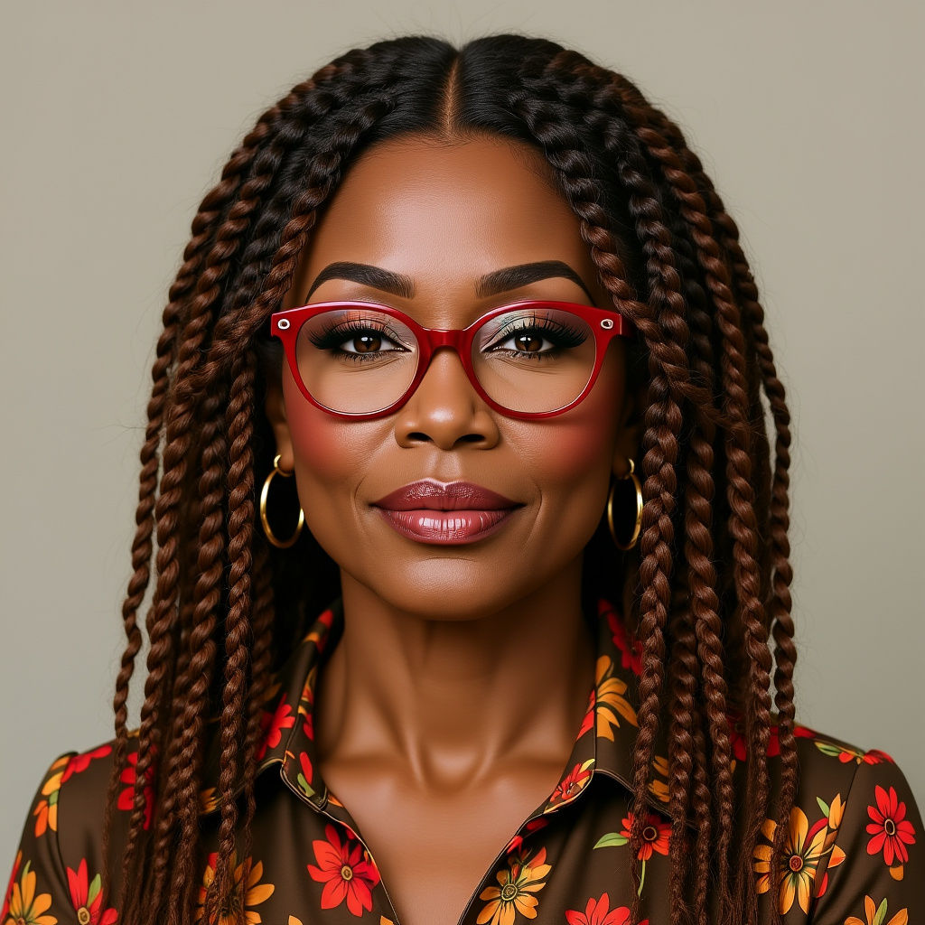 Elegant Black Woman with Twisted Hairstyle