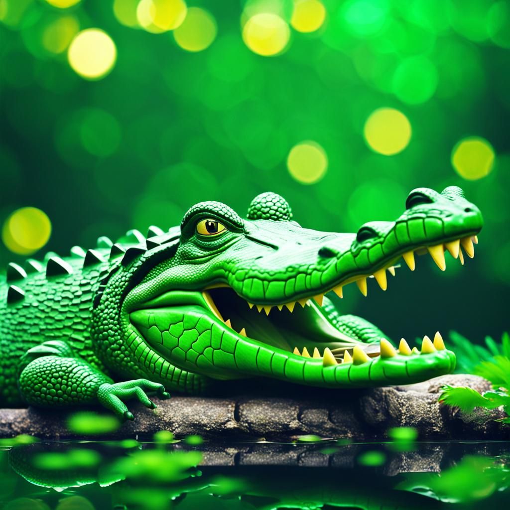 Lyle Lyle Crocodile in Green Bokeh