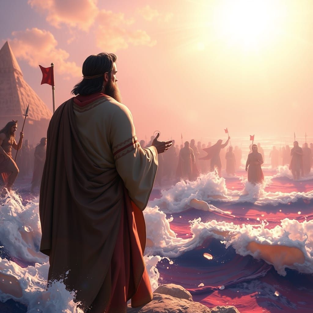 Moses Parts the Sea: An Impressionist Digital Epic