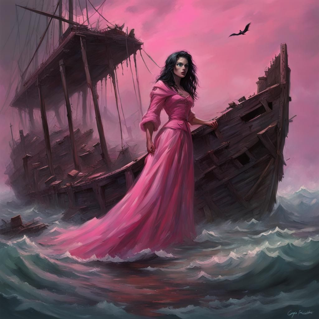 Pink Witch in Shipwreck Scene
