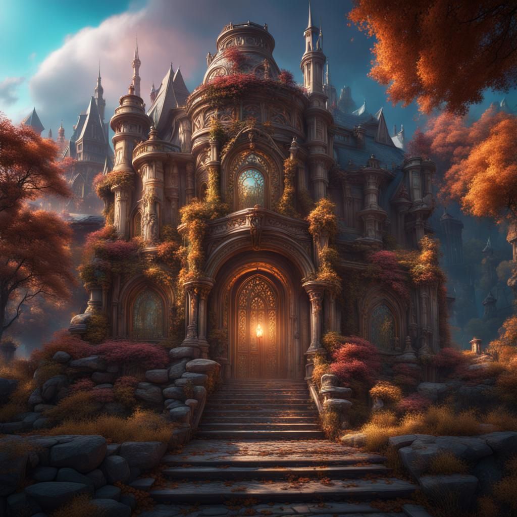 Illuminated Letter E with Gold Accents