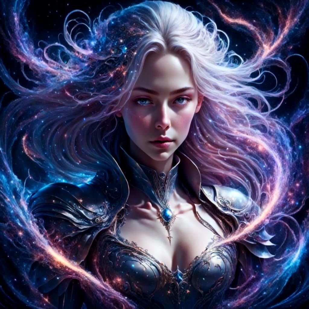 Mystic Figure Surrounded by Glowing Runes