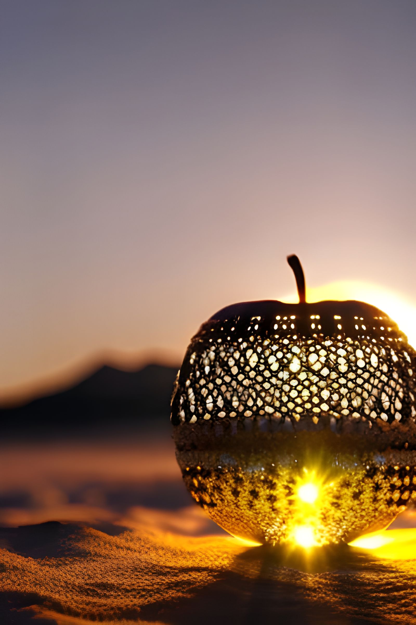 Victorian Gold Lace Apple in High Resolution