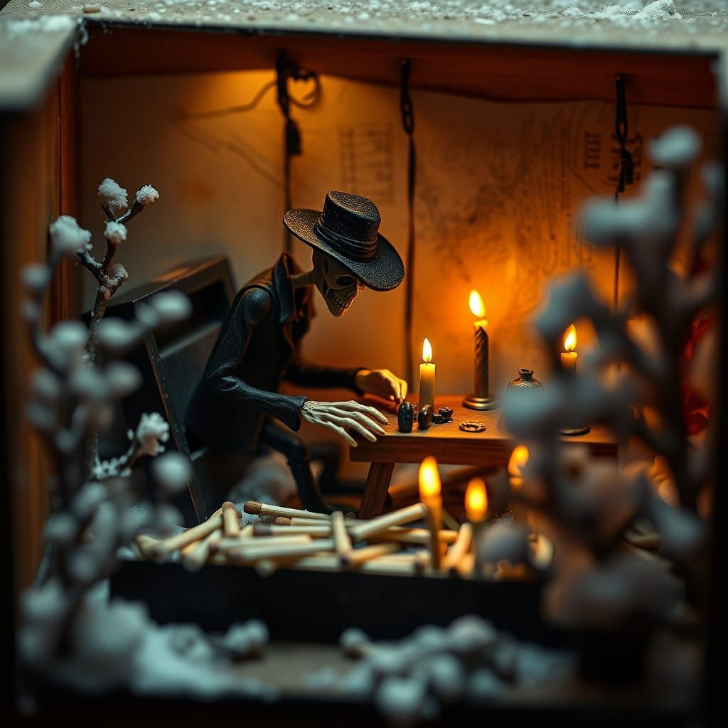 Miniature Undertaker Workshop in a Matchbox