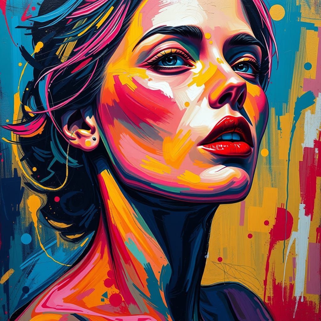 Expressive Painting of a Stunning Woman