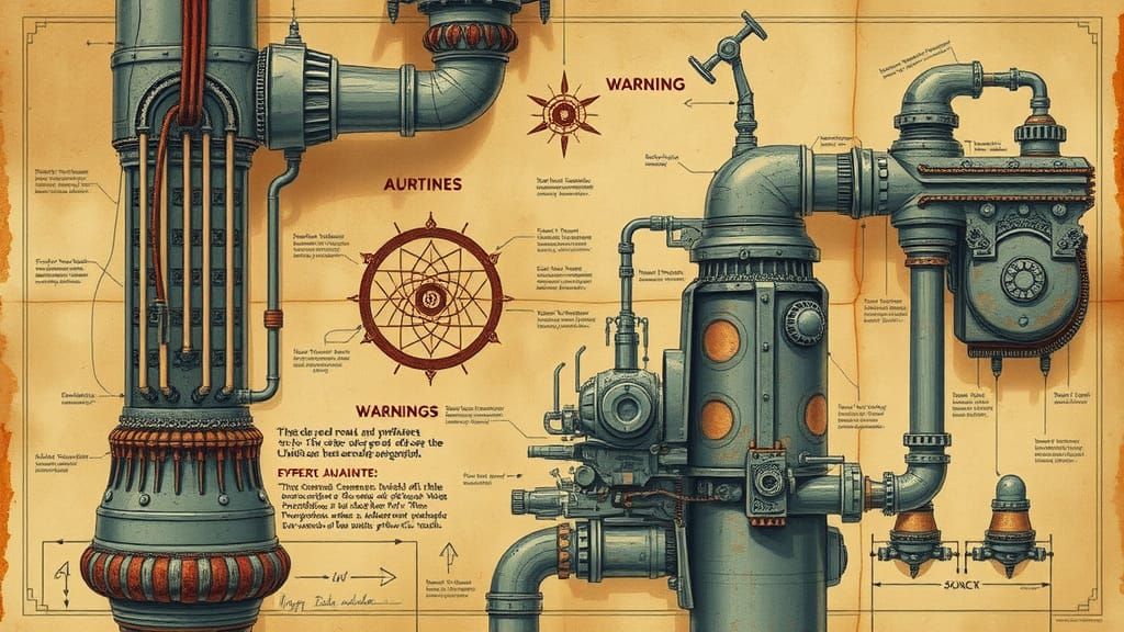 Warhammer 40k Blueprint in Watercolor Style