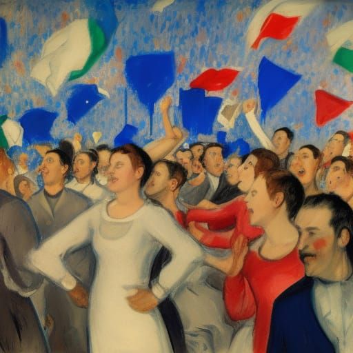 Israel Independence Day Celebration in Art Nouveau Style