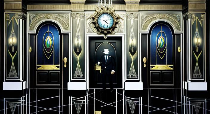 Surrealist Doorway with Optical Illusions