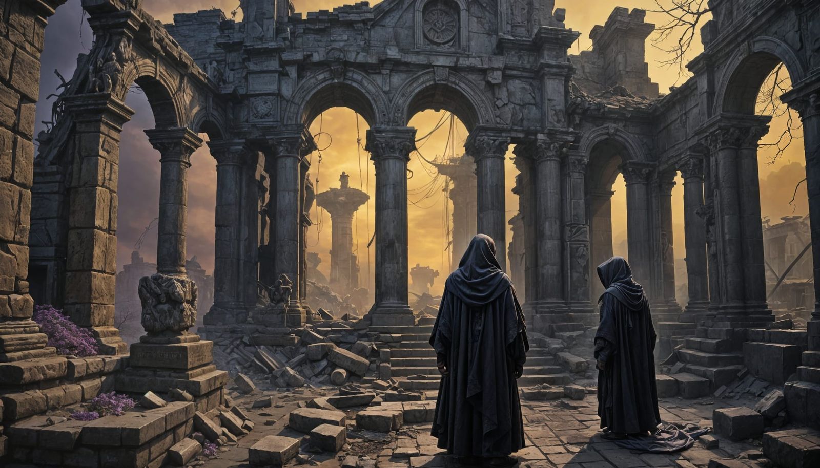 Sinister Death in Ruins: Dark Fantasy Art