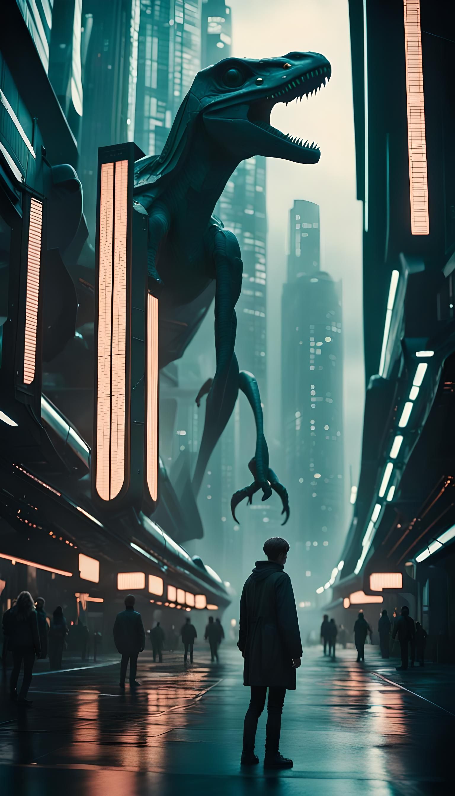Futuristic Cityscape Time Travel Film Still