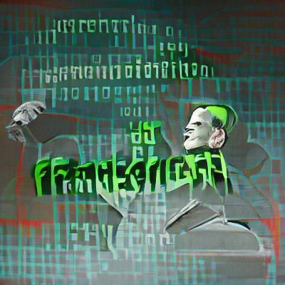 Frankenstein Propaganda in Cyberpunk Style