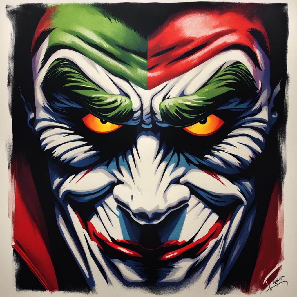 Sinister Joker Ski Mask, Dark Fantasy Art