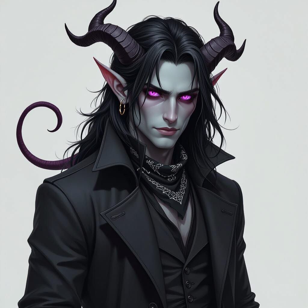 Tiefling Rogue in Dark Fantasy Style