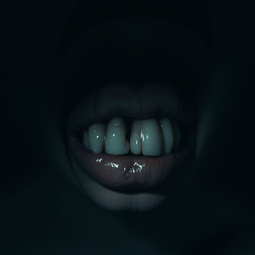 Surreal Portrait of Surgically Modified Lips