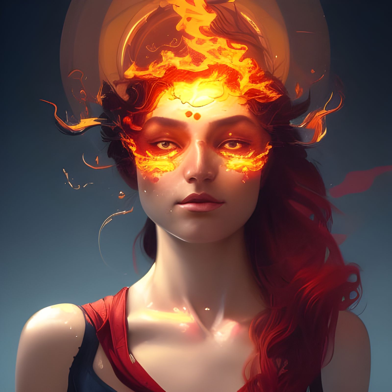 Flaming Eyes: Hyperdetailed Portrait in Unreal Engine 5